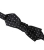Dolce &amp; Gabbana Black Silk Polka Dot Adjustable Neck Men Papillon Bow Tie