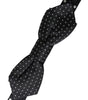 Dolce &amp; Gabbana Black Silk Polka Dot Adjustable Neck Men Papillon Bow Tie