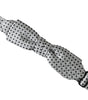 Dolce &amp; Gabbana Gray Silk Polka Dot Adjustable Neck Men Papillon Bow Tie