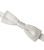 Dolce & Gabbana White Silk Patterned Adjustable Neck Men Papillon Bow Tie