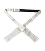 Dolce &amp; Gabbana White Silk Slim Skinny Necktie Men Bow Tie