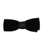 Dolce &amp; Gabbana Black Velvet Cotton Adjustable Neck Men Bow Tie