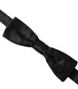 Dolce &amp; Gabbana Black Silk Patterned Adjustable Neck Men Bow Tie