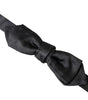 Dolce &amp; Gabbana Black Satin Silk Adjustable Neck Men Bow Tie