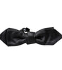 Dolce &amp; Gabbana Black Satin Silk Adjustable Neck Men Bow Tie