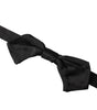 Dolce &amp; Gabbana Black Satin Silk Adjustable Neck Men Bow Tie