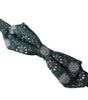 Dolce &amp; Gabbana Green Silk Floral Adjustable Neck Men Bow Tie