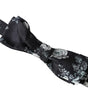 Dolce &amp; Gabbana Black Floral Fantasy Adjustable Neck Men Bow Tie