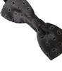 Dolce &amp; Gabbana Black Silk Patterned Adjustable Neck Men Bow Tie