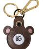 Porte-clés Dolce &amp; Gabbana en cuir de veau Dauphine multicolore avec logo DG