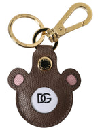 Porte-clés Dolce &amp; Gabbana en cuir de veau Dauphine multicolore avec logo DG