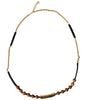 Dolce & Gabbana Black Gold Wooden Beaded Logo Pendant