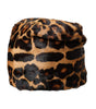 Dolce &amp; Gabbana Brown Leopard Fur Women Bucket Hat