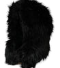 Dolce &amp; Gabbana Black Faux Fur Whole Head Wrap Hat