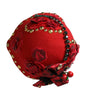 Dolce &amp; Gabbana Red Crystal Gold Roses Brooch Embellished Hat