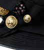 Dolce &amp; Gabbana Black Leather DG Coin Crystal Wide Brim Hat