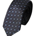 Dolce &amp; Gabbana Black Blue Polka Dot Silk Adjustable Men Tie