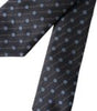 Dolce &amp; Gabbana Black Blue Polka Dot Silk Adjustable Men Tie