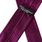 Dolce &amp; Gabbana Purple Solid Satin Silk Adjustable Men Tie