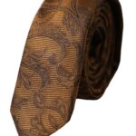 Dolce &amp; Gabbana Brown Floral 100% Silk Adjustable Men Tie