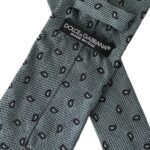 Dolce &amp; Gabbana Green 100% Silk Patterned Adjustable Men Tie