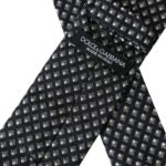 Dolce &amp; Gabbana Black 100% Silk Patterned Adjustable Men Tie