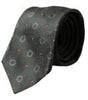Dolce &amp; Gabbana Dark Gray 100% Silk Fantasy Adjustable Men Tie