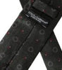 Dolce &amp; Gabbana Dark Gray 100% Silk Fantasy Adjustable Men Tie