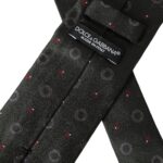 Dolce &amp; Gabbana Dark Gray 100% Silk Fantasy Adjustable Men Tie