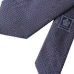 Dolce &amp; Gabbana Navy Blue Silk Patterned Adjustable Men Tie