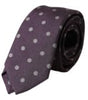 Dolce &amp; Gabbana Purple 100% Silk Polka Dot Adjustable Men Tie