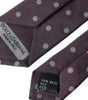 Dolce &amp; Gabbana Purple 100% Silk Polka Dot Adjustable Men Tie