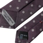Dolce &amp; Gabbana Purple 100% Silk Polka Dot Adjustable Men Tie