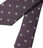Dolce &amp; Gabbana Purple 100% Silk Polka Dot Adjustable Men Tie