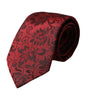 Dolce &amp; Gabbana Red Floral Brocade Silk Adjustable Men Tie