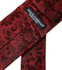 Dolce &amp; Gabbana Red Floral Brocade Silk Adjustable Men Tie