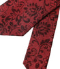 Dolce &amp; Gabbana Red Floral Brocade Silk Adjustable Men Tie