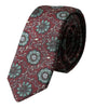Dolce & Gabbana Maroon Floral 100% Silk Adjustable Men Tie