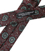 Dolce & Gabbana Maroon Floral 100% Silk Adjustable Men Tie