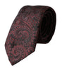 Dolce &amp; Gabbana Bordeaux Patterned Silk Adjustable Men Tie