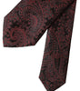 Dolce &amp; Gabbana Bordeaux Patterned Silk Adjustable Men Tie