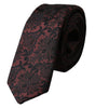 Dolce &amp; Gabbana Maroon Floral Fantasy Silk Adjustable Men Tie