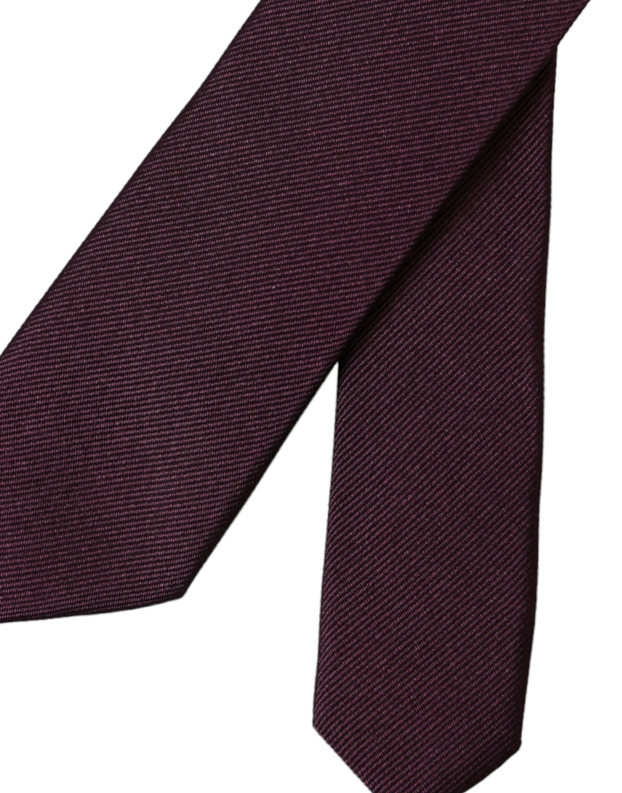 Dolce &amp; Gabbana Bordeaux Solid 100% Silk Adjustable Men Tie