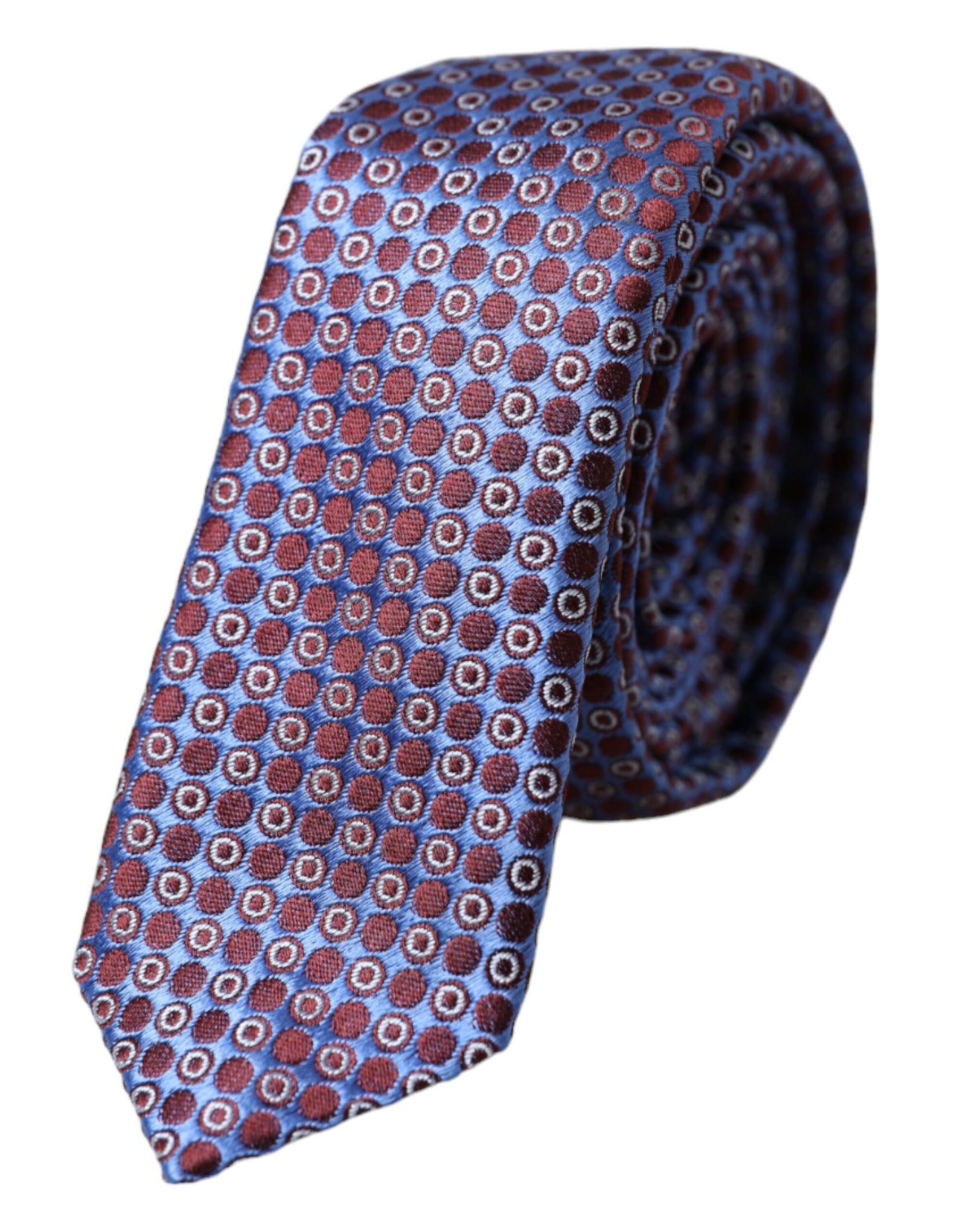 Dolce &amp; Gabbana Blue Purple Patterned Silk Adjustable Men Tie