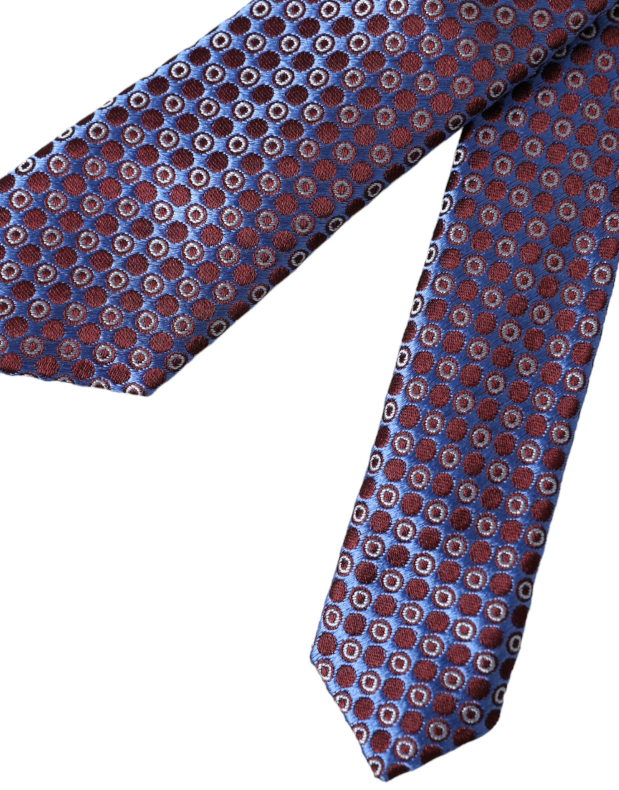 Dolce &amp; Gabbana Blue Purple Patterned Silk Adjustable Men Tie