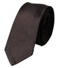 Dolce &amp; Gabbana Brown Solid 100% Silk Adjustable Tie