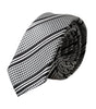 Dolce &amp; Gabbana Black White Stripes Silk Adjustable Tie