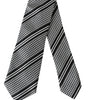 Dolce &amp; Gabbana Black White Stripes Silk Adjustable Tie