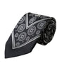 Dolce &amp; Gabbana Black Patterned 100%Silk Adjustable Tie