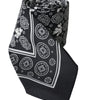 Dolce &amp; Gabbana Black Patterned 100%Silk Adjustable Tie